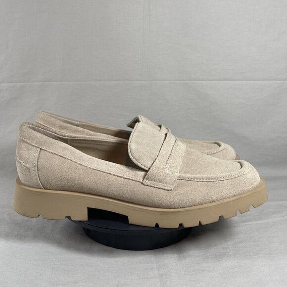 Dolce Vita Women's‎ Ivory Suede Elias Slip On Lug Sole Loafers Shoe Size 10-NEW - Picture 1 of 8